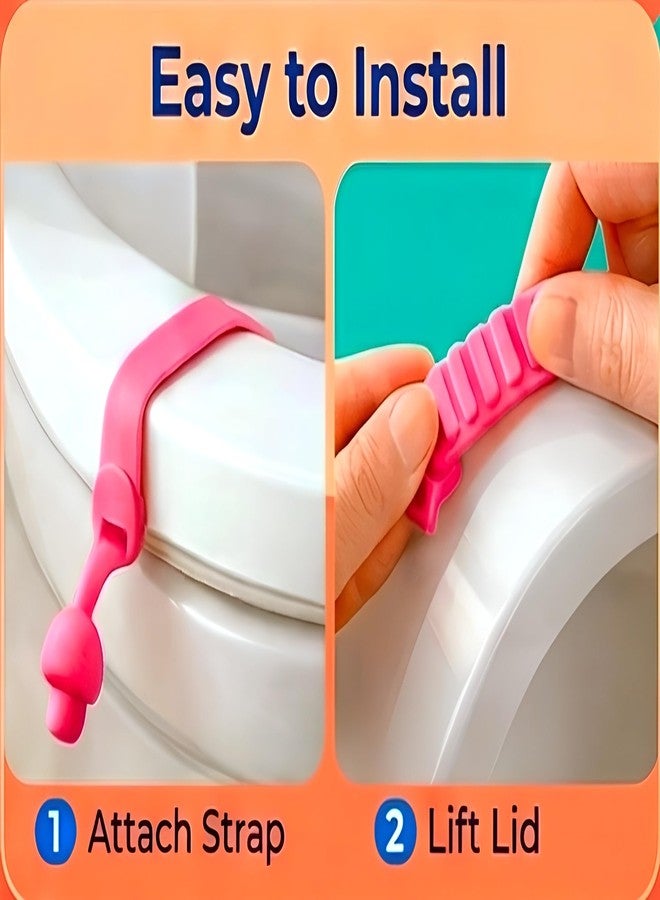 YTM Silicone Toilet Seat Cover Lifter 2 Pcs | Mushroom Design Self-Adhesive Touch-Free Toilet Lid Handle | Hygienic Toilet Seat Lifter Clip for Bathroom Accessories, Home & Hotel (Multicolour) - Image 4